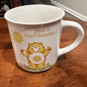 American Greetings Care Bears Cup O' Sunshine Stoneware Mug 1983 Painted Handle